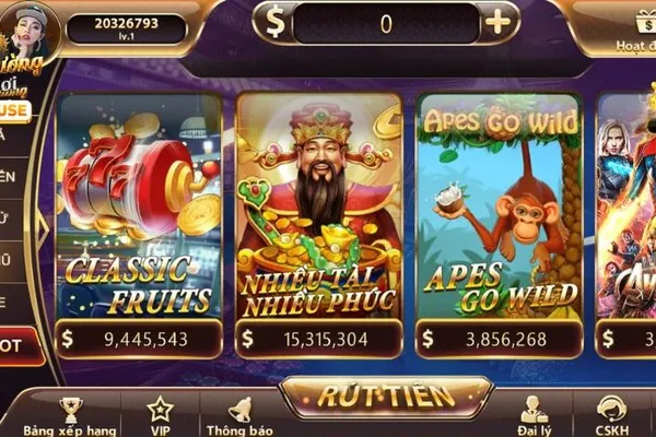 Hình ảnh các biểu tượng slot game may mắn