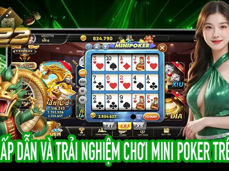 Hình ảnh các trò chơi game bài như Poker, Baccarat, Blackjack