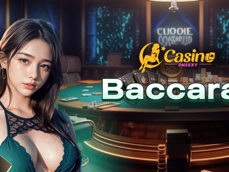 Hình ảnh bàn Baccarat với người chia bài và lá bài